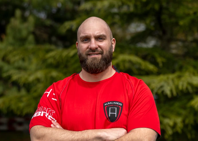 Joueur de l'équipe masculine de rugby de Lausanne, Albaladejo Rugby Club LNB